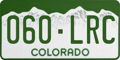 CO license plate 060LRC