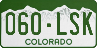 CO license plate 060LSK
