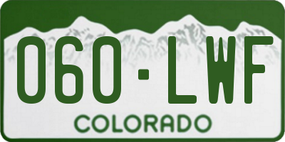 CO license plate 060LWF