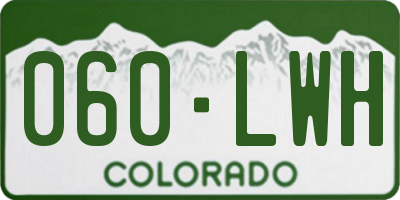CO license plate 060LWH