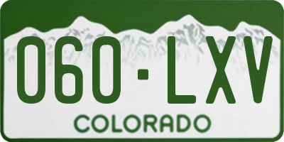 CO license plate 060LXV