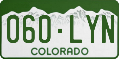 CO license plate 060LYN