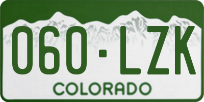 CO license plate 060LZK