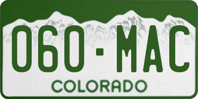 CO license plate 060MAC