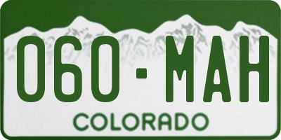 CO license plate 060MAH