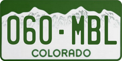 CO license plate 060MBL