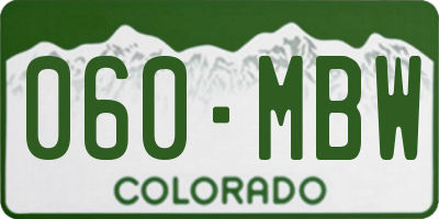 CO license plate 060MBW