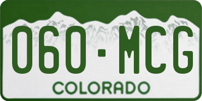 CO license plate 060MCG