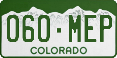 CO license plate 060MEP