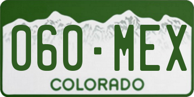 CO license plate 060MEX