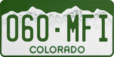 CO license plate 060MFI
