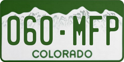 CO license plate 060MFP