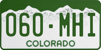 CO license plate 060MHI