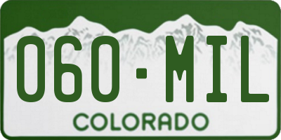 CO license plate 060MIL