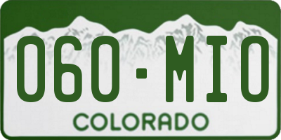 CO license plate 060MIO