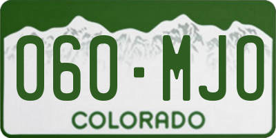 CO license plate 060MJO