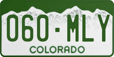 CO license plate 060MLY