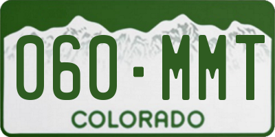 CO license plate 060MMT