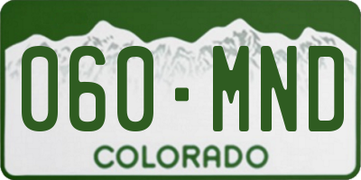 CO license plate 060MND