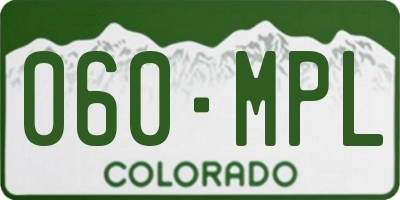 CO license plate 060MPL