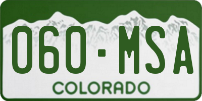 CO license plate 060MSA