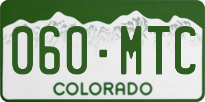 CO license plate 060MTC
