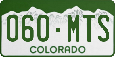 CO license plate 060MTS