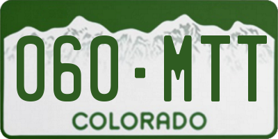 CO license plate 060MTT