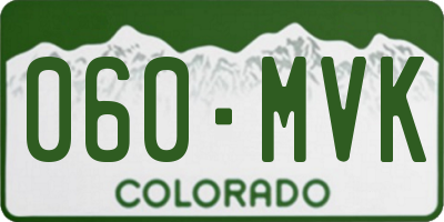 CO license plate 060MVK