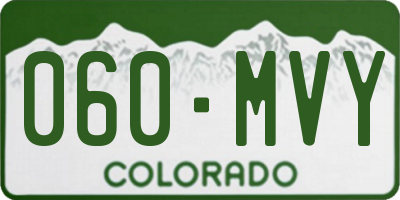 CO license plate 060MVY