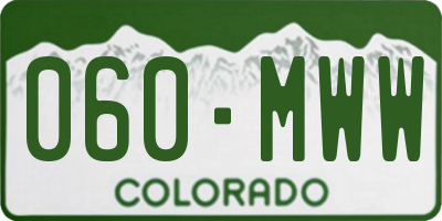 CO license plate 060MWW