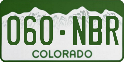 CO license plate 060NBR