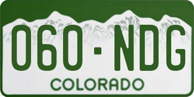 CO license plate 060NDG