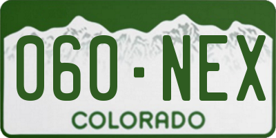 CO license plate 060NEX
