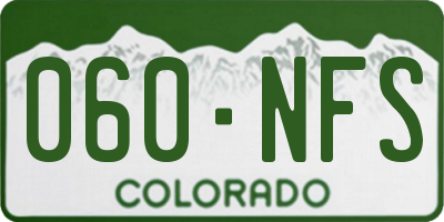 CO license plate 060NFS