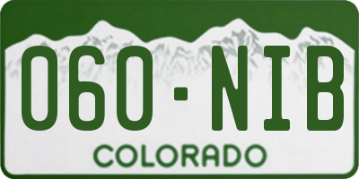 CO license plate 060NIB