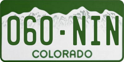 CO license plate 060NIN