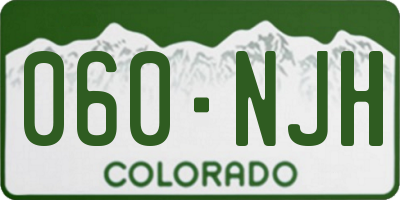 CO license plate 060NJH