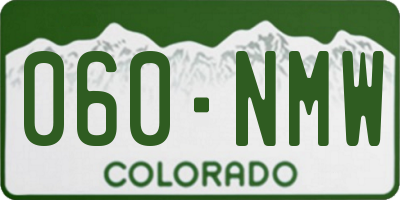 CO license plate 060NMW