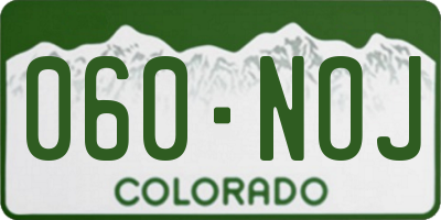 CO license plate 060NOJ