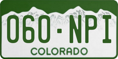 CO license plate 060NPI