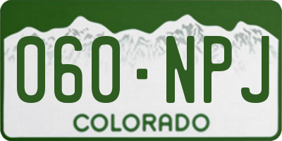CO license plate 060NPJ