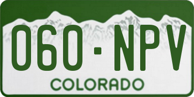 CO license plate 060NPV