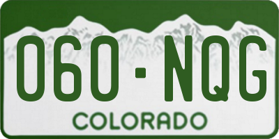 CO license plate 060NQG