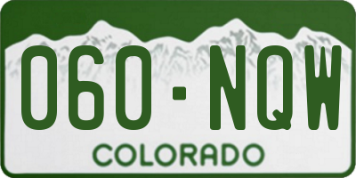 CO license plate 060NQW