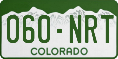 CO license plate 060NRT