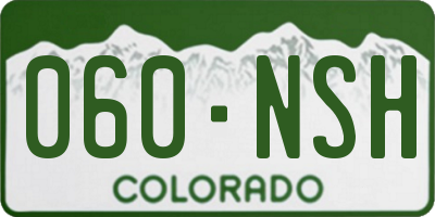 CO license plate 060NSH