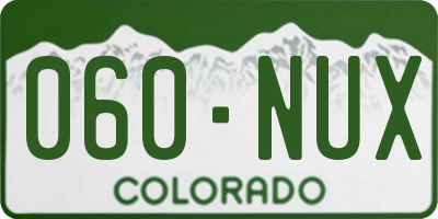 CO license plate 060NUX