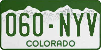CO license plate 060NYV