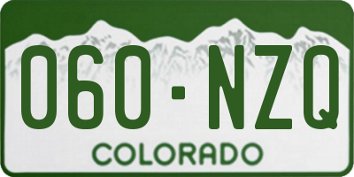 CO license plate 060NZQ